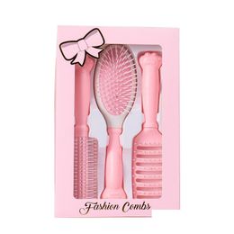 Other Home Decor Airbag Mas Combs 3 Pcs/Set Nylon Pins Mass Paddle Brush Cushion Hair Comb For Straight Curly Wavy Dry Wet Drop Deli Dhidr