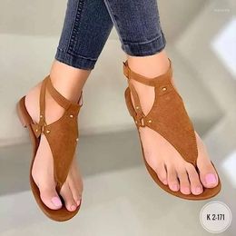 Sandalen für Damen, Sommer, flacher Boden, böhmische Clip-Zehe, offener europäischer und amerikanischer Wind