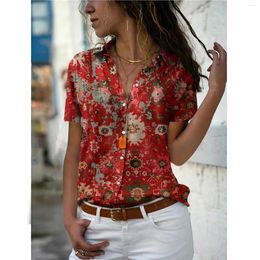 Women's Blouses Women Blouse 3d Printed Tops Vintage Temperament Loose Holiday Hawaiian Shirt Fashion Casual Oversized Female Shirts