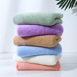 Coral Velvet Solid Color Square Towel Children's Kindergarten Wash Face And Wipe Hands Absorbent Small Towel Doudou Daby Stuff