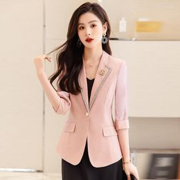 Women's Suits Spring Summer Women Business Work Wear Career Interview Professional Blazers Jackets Coat Ladies OL Styles Outwear Tops