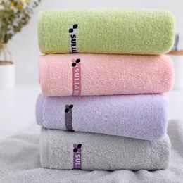 100% Cotton Bath Towel Sets Absorbent Adult Bath Towels Solid Color Soft Friendly Face Hand Shower Towel For Bathroom Washcloth