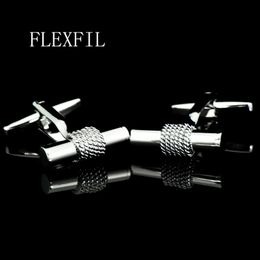 FLEXFIL Jewelry french shirt cufflink for mens Brand designer Cuffs link Button male High Quality Luxury Wedding metal fashion