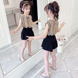 Clothing Sets Girls Summer For Children's Clothes Cute Fashion Casual Two Pieces 10 To 12 Years Old Kids Vest Costume And Shorts