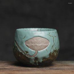 Cups Saucers Luohan Cup Ancient Pottery Personalised Lotus Peng Characteristic Textured Teacup Large Hand Warmer Master Pu'Er Tea Thi