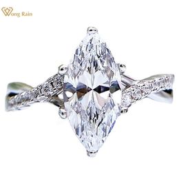 Rings Wong Rain Vintage 925 Sterling Silver Marquise Cut High Carbon Diamonds Gemstone Wedding Engagement Ring Fine Jewelry Wholesale