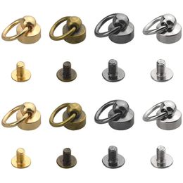20set Round Head Rivet Studs with Pull Ring Buckle Assortment Kit for Diy Purse Wallet Phone Case Handbag Rivet Studs Keychain