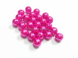 Beads (Choose Size First) 6mm/8mm/10mm/12mm/14mm/16mm/18mm/20mm/23mm/25mm/Hotpink Acrylic Imitation Pearl Beads