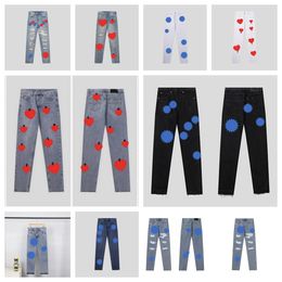 2023 Designer Jeans for Womens Mens Make Old Washed Fashion Pants Straight Trousers Heart Letter Prints for Woman Man Casual Long Style Bottoms