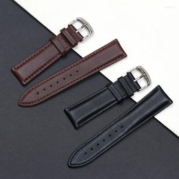 Watch Bands Pesno Genuine Calf Skin Leather Smooth Grain Band Black Brown Cow Hide Accessories 12mm 14mm16mm18mm19mm20mm22mm