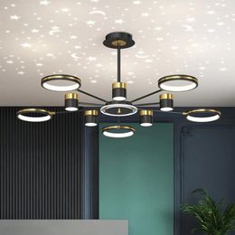 Chandeliers Beautiful LED Chandelier Lighting For Living Room Dining Shop Kitchen Hang Lamp 3 Colour Temperature Dimming