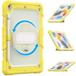 360 Rotating with Shoulder Strap Kickstand Cover Silicone Smart Case for iPad 10.2 9.7 11 Air 2 4 5 10.9 10th Mini 4 5 6