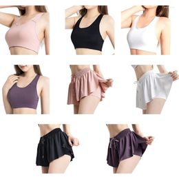 Women's Shorts Flowy Athletic For Women Gym Yoga Workout Running Biker Bows Tie Tennis Skirts Cute Clothes Summer Ruffle Vest