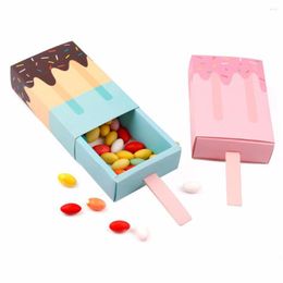 Gift Wrap 10Pcs Ice Cream Shape Candy Box Paper Christmas Packaging Boxes Wedding Baby Shower Favour Case S