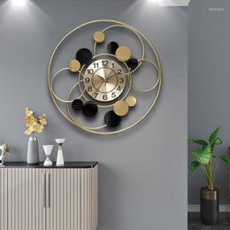 Wall Clocks Big Size Metal Clock Round Living Room Simplicity Decoration Creative Hang On Large Pocket Watch Home Furnishing