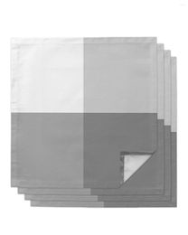 Table Napkin 4pcs Simple Geometric Gradient Grey Square 50cm Party Wedding Decoration Cloth Kitchen Dinner Serving Napkins