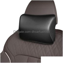 Seat Cushions 1Pc Nappa Leather Car Headrest Original Neck Pillow Waist Cushion For M X5 X6 Ix3 1 2 3 4 5 67 Series Interior Decorat Dhqu1