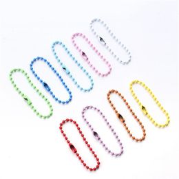 10pcs 12cm length Colourful Ball Bead Chains Fits KeyRing Key Chain Dolls Label Hand Tag Connector DIY Jewellery Making Accessories