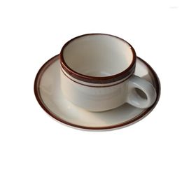 Cups Saucers Vintage White Coffee Mug Set With Saucer Mugs Ceramic Christmas Breakfast Afternoon Tea Cup Couple Gifts