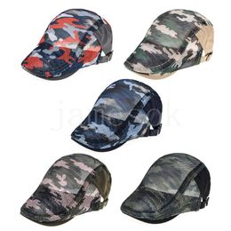 Camouflage Net Ball Cap Sunscreen Peaked Hat Baseball Caps Summer Mesh Breathable Hats Creative Party Supplies DE338