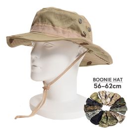 Outdoor Hats US Army Tactical Boonie Hat Military Men's Cotton Camo Hat Colour Bomb Air Gun Sniper Barrel Hat Hunting Outdoor Hunting Hat 230520