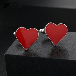 Wedding Suit Dress Cufflinks For Mens Heart Shaped Sleeve Nails Cuff Button Luxury Quality Jewellery Gift Man Auspicious Happiness