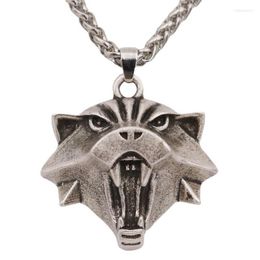 Pendant Necklaces Retro Cat's Head Necklace Silver Colour Medal Hip Hop Men's And Women Accessories Jewellery Halloween Gift