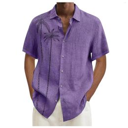 Men's Dress Shirts Summer 2023 Ethnic Shirt For Men Designer Casual Short Sleeve Fashion Blouses Camisas De Hombre