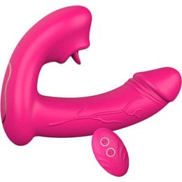 factory outlet Wearable Clitoral Spot Butterfly Vibrator with TongueW irelessR ontrolN ith1 owerfulV ibrationsRe chargeableWa terproofAd