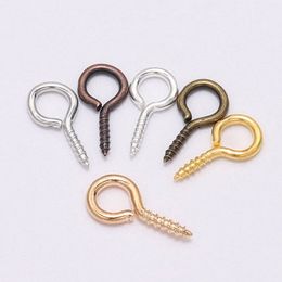 300/500pcs Mini Screw Pendants Eyepin Keychain HookThreaded Pin Fitting DIY Jewelry Bracelet Necklace Making Accessories