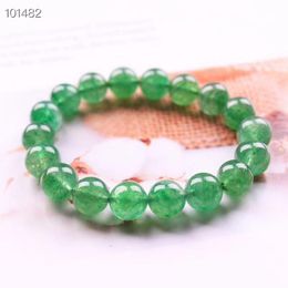 Bangle Genuine Natural Green Strawberry Quartz Crystal Women Clear Round Beads Bracelet Jewellery Fashion 7mm 8mm 9mm 10mm AAAAAA