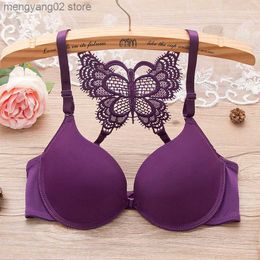 Bras Hikigawa Underwear Women Bra Front Buckle Y-Shape Back Sexy Bracier De Mujer Push Up Back Lace Bra With Underwire A B Cup T230522