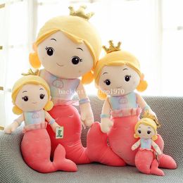 30/40cm Cartoon Beautiful Crown Mermaid Plush Toy Stuffed Little Mermaid Doll Kids Girl Home Decoration Girls Girlfriend Birthday Christmas Gifts