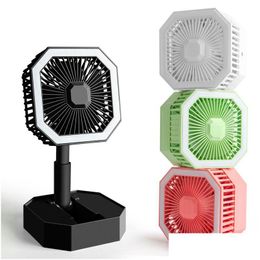 Other Festive Party Supplies Portable Folding Fan With Led Night Light Student Office Low Noise Desktop For Home Outdoor Cam Drop Dhcap
