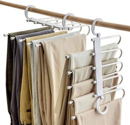 5 in 1 Multi Functional Clothes Hangers Pant Storage Cloth Rack Trousers Hanging Shelf Non-slip Clothing Organiser Storage Rack Fast Ship