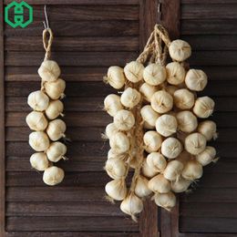 Decorative Flowers & Wreaths WHISM Simulation Hanging Foam Vegetable String Artificial Garlic Onion Chinese Restaurant Kitchen Decor Pograph