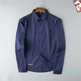 Business Short Sleeve Dress Shirt Fashion Men's Casual Solid Colour Print Decorative Top