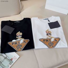 Men's T-Shirts Pure cotton short sleeved high version new sunglasses rabbit T-shirt loose and slim casual men and women couple parent-child T-shirt