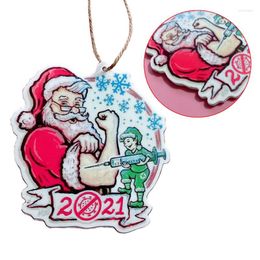 Christmas Decorations Creative Ornament Acrylic Santa Claus Decorate Xmas Tree Hanging Pendant 2023 Year Gifts