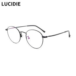 Sunglasses Frames Fashion LUCIDIE Metal Men Round Retro Eye Glasses For Women Vintage Spectacles Clear Lens Eyeglasses High Quality Eyewear