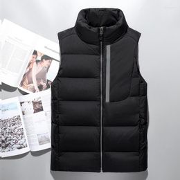 Men's Down Mens Winter White Duck Waistcoat Male Stand Collar Fashion Vest Men High Quality Sleeveless Jacket Outerwear VT-03