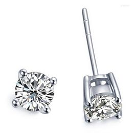 Stud Earrings Classic Solid Platinum PT950 4Carat Anti Allergic Diamond For Women Wedding Engagement Lovely Jewelry Gift