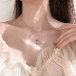 Chains Blue Fishtail Mermaid Crystal Silver Colour Clavicle Chain Necklace For Women Luxury Aesthetic Dainty Jewellery SN2303