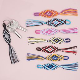 Keychains Shinus Handmade Braided Keychain Keyring Lanyard Drop Tassel Woven Evil Eye Key Chains Keyfob Jewellery Bag Accessories Miri22