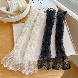 Fingerless Gloves Summer Sunscreen Sleeves Shade For Women Polka Dot Lace UV Thin Breathable Oversleeves Cycling Driving
