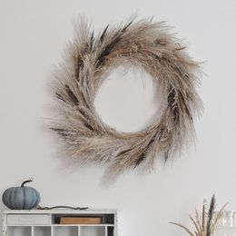 Decorative Flowers 20-25CM Dried Flower Rings Natural Pampas Grass Tail Wreath Wedding Christmas Decoration Cotton Home Boho