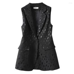 Women's Vests Plaid Black Suit Vest Female Slim Coat High Quality 2023 Autumn Fashion Casual Sleeveless Blazer Waistcoat Tops