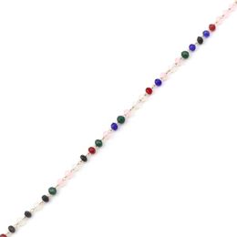 Anklets 304 Stainless Steel Anklet Gold Color Multicolor Flat Round Heart For Women Fashion Summer Beach Foot Jewelry 21.8cm long1 Piece G220519