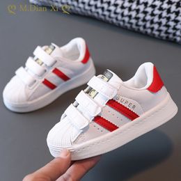 Sneakers Children's Design White Sneakers Toddlers Girls Boys Mesh Breathable Laceup Casual Sport Shoes Kids Tennis 26Y Toddler Shoes 230522