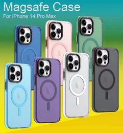 Magnet Magsafe TPU PC Phone Cases For iPhone 14 PRO MAX 11 12 13 PLUS Case High quality mobile Cover D1